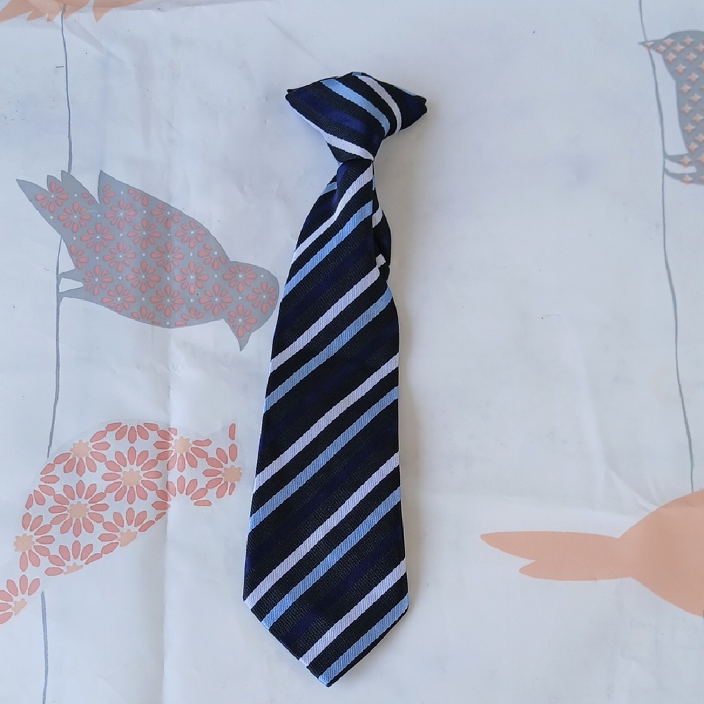 Kids Classic Striped Tie in Blue and Black